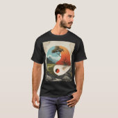 "Harmony's Embrace: Yin-Yang Surrealisme T-Shirt" T-shirt (Voorkant volledig)