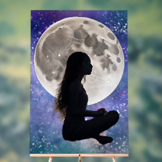 Harmony's Lunar Serenity: Dochter van de Mystic Acryl Bord