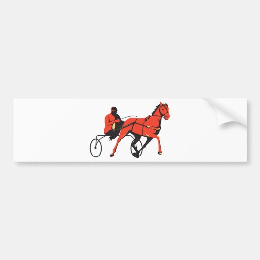 harnas-paardenraceretro bumpersticker (Voorkant)