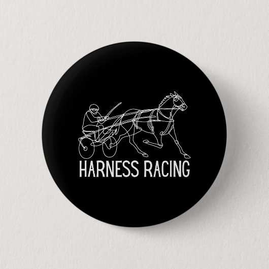Harnas Racing Standardbred Paard Sulky Paard Ronde Button 5,7 Cm (Voorkant)