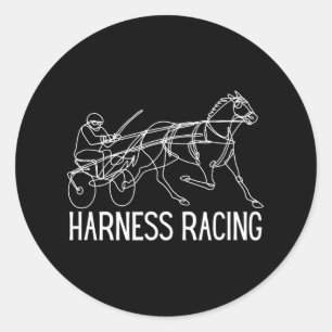 Harnas Racing Standardbred Paard Sulky Paard Ronde Sticker