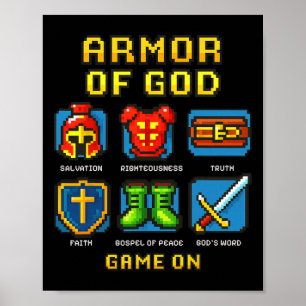 Harnas Van God Pixel Faith Christelijk Videospel G Poster