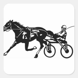 Harness Horse Racing Vierkante Sticker