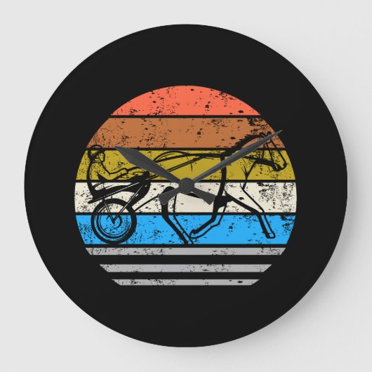 Harness Horse Racing Vintage Grote Klok (Voorkant)