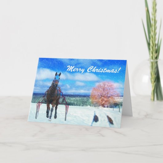 Harness Racing Horse Standardbred Christmas Kaart (Voorkant)