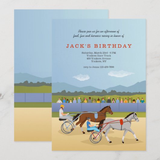 Harness Racing Kaart (Voorkant / Achterkant)