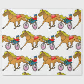 Harness Racing paard en bestuurder Cadeaupapier (Vlak)