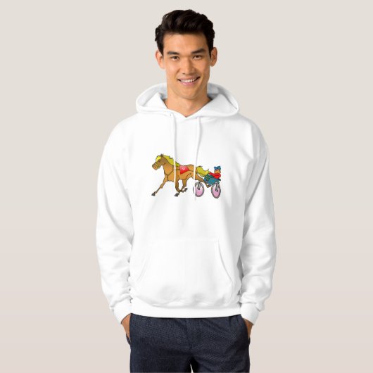 Harness Racing paard en bestuurder Hoodie (Voorkant volledig)