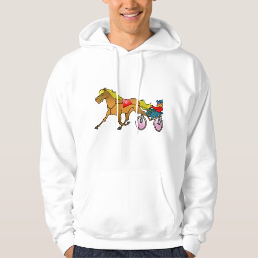 Harness Racing paard en bestuurder Hoodie (Voorkant)