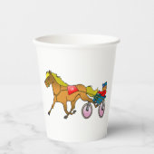 Harness Racing paard en bestuurder Papieren Bekers (Voorkant)