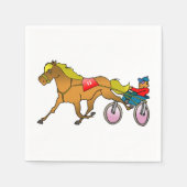 Harness Racing paard en bestuurder Servet (Voorkant)