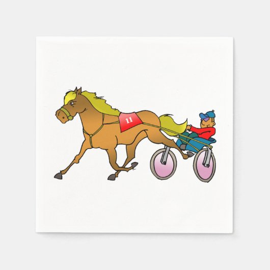 Harness Racing paard en bestuurder Servet (Voorkant)