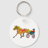Harness Racing paard en bestuurder Sleutelhanger (Voorkant)