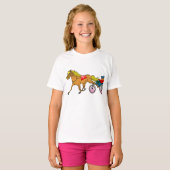 Harness Racing paard en bestuurder T-shirt (Voorkant volledig)