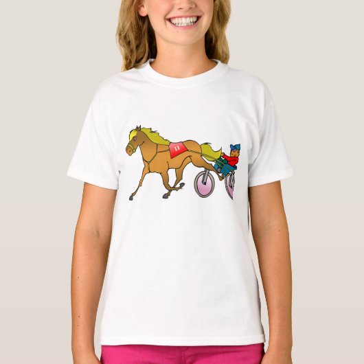 Harness Racing paard en bestuurder T-shirt (Voorkant)