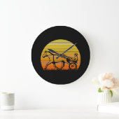 Harness Racing Race Horse Sunset Silhouette Grote Klok (Huis)