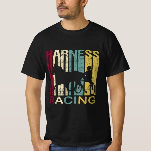Harness Racing Retro Vintage Silhouette T-shirt (Voorkant)
