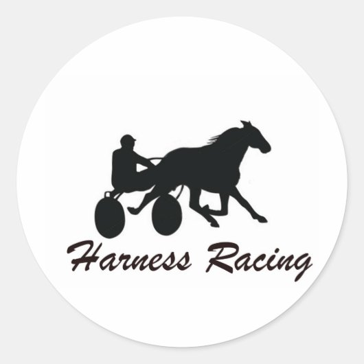 Harness Racing Ronde Sticker (Voorkant)