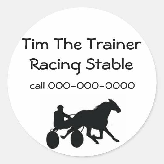 Harness Racing Standardbred Logo Ronde Sticker (Voorkant)