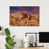 Harney County Wild horse stand alert Poster (Thuiskantoor)