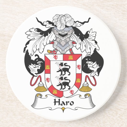 Haro Family Crest Zandsteen Onderzetter (Voorkant)
