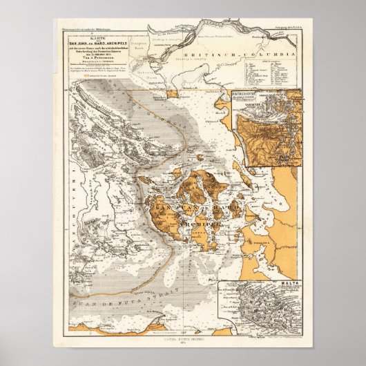 Haro Straiit Vancouver Island Petermann 1873 Poster (Voorkant)