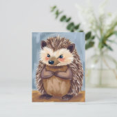 Harold de egel | Cute dier aquarel Briefkaart (Staand voorkant)