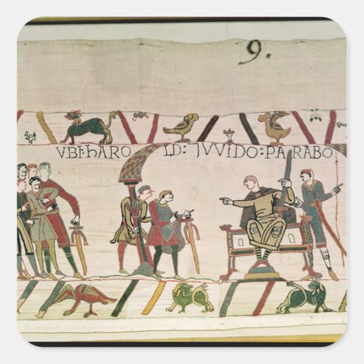 Harold en Guy praten samen Vierkante Sticker (Voorkant)