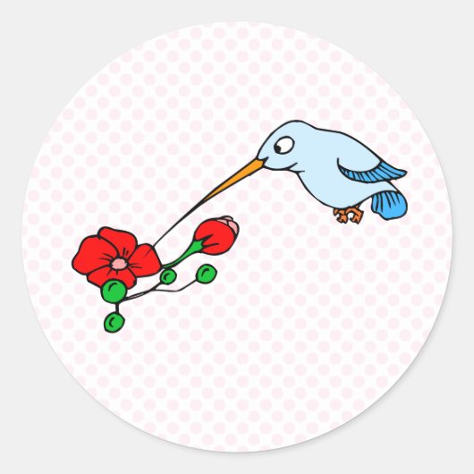 Harold Hummingbird Ronde Sticker (Voorkant)