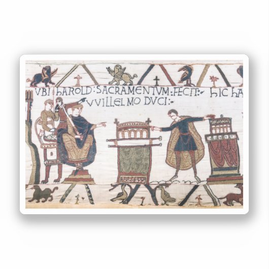 Harold swearing oath on holy relics sticker (Voorkant)
