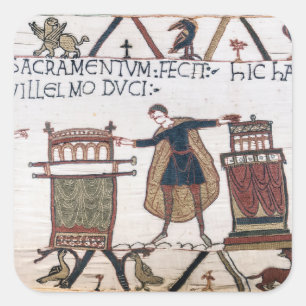 Harold swearing oath on holy relics vierkante sticker