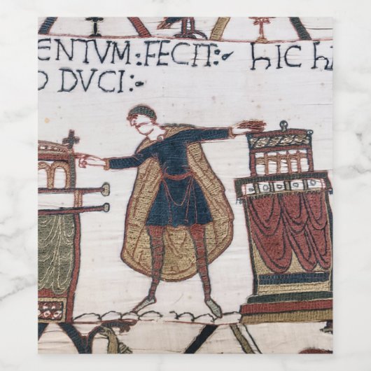 Harold swearing oath on holy relics wijn etiket (Enkel label)