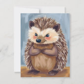 Harold the Hedgehog | Cute Animal Watercolor Card (Voorkant)