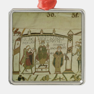 Harold wordt aangeboden aan de kroon en de metalen ornament