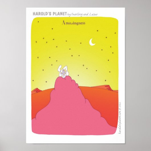 "HAROLD'S PLANET" "new baby"-baby Poster (Voorkant)