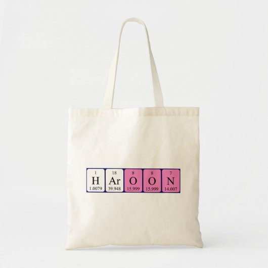 Haroon periodieke lijstnaam canvas tas (Voorkant)