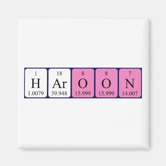Haroon periodieke table name magnet (Voorkant)
