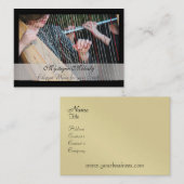 Harp and Flute Elegant Music Visitekaartje (Voorkant / Achterkant)
