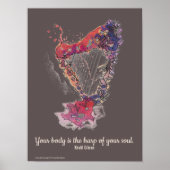 Harp Art Poster Khalil Gibran Quote (Voorkant)