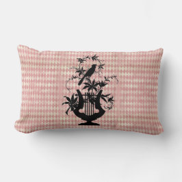 Harp Bird & Pink Diamond Pillow Kussen
