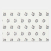 Harp Bloemen Wrapping Papier (Set van 3) Inpakpapier Vel (Voorkant 3)