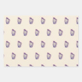 Harp Bloemen Wrapping Papier (Set van 3) Inpakpapier Vel (Voorkant 2)