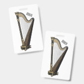 Harp cartoon illustratie badge (Voor- en achterkant)