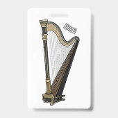 Harp cartoon illustratie badge (Achterkant)