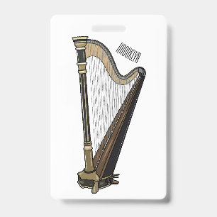Harp cartoon illustratie badge