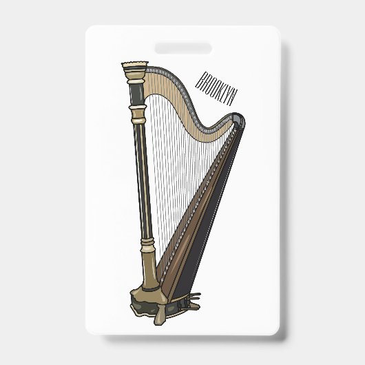 Harp cartoon illustratie badge (Voorzijde)