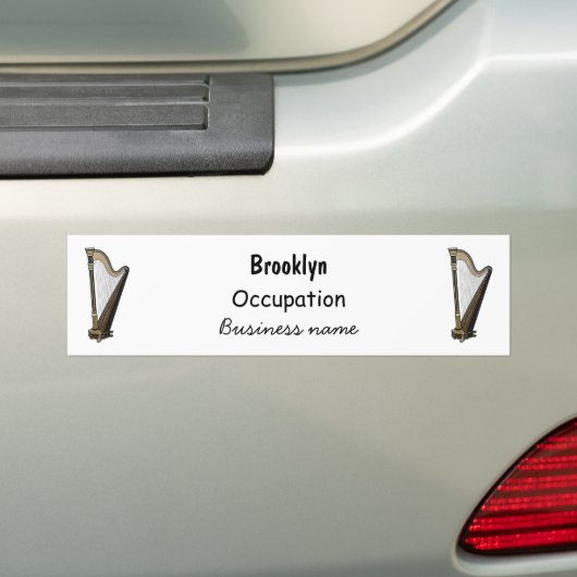Harp cartoon illustratie bumpersticker (Op auto)