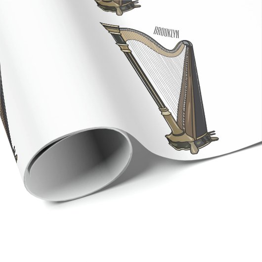Harp cartoon illustratie cadeaupapier (Rol Hoek)