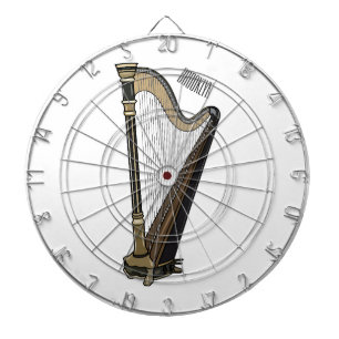 Harp cartoon illustratie dartbord