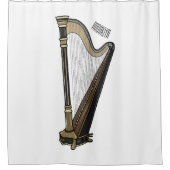 Harp cartoon illustratie douchegordijn (Voorkant)